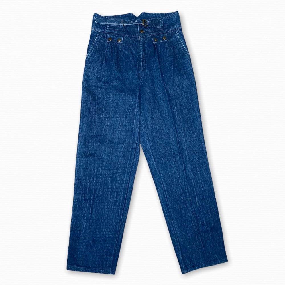 Vintage POP 84 Italian Women’s High Waisted Dark Wash Blue Denim Jeans 34 RARE